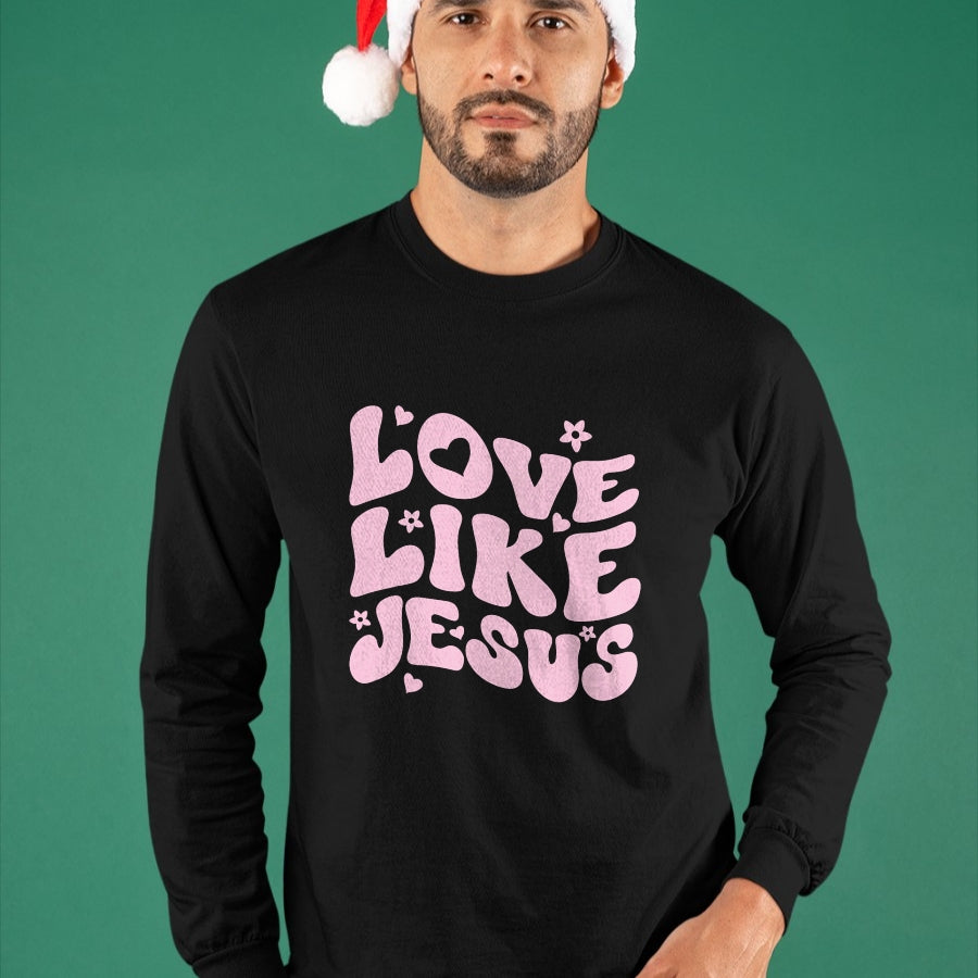 Christian Tee, Christian Faith Unisex T-Shirt/Hoodie/Sweatshirt HLT00 - Love Like Jesus Positive Catholic Preppy Retro Christian T-Shirt