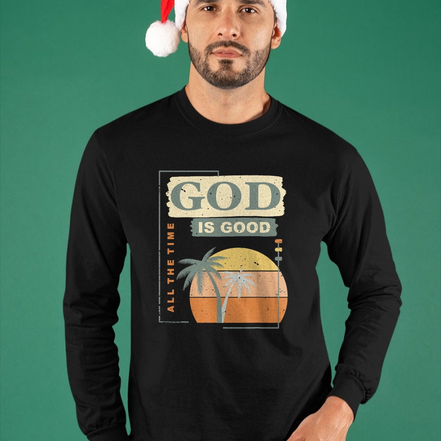 Christian Tee, Christian Faith Unisex T-Shirt/Hoodie/Sweatshirt HLT00 - Cool Retro Christian Saying T Shirt God Is Good All The Time T-Shirt