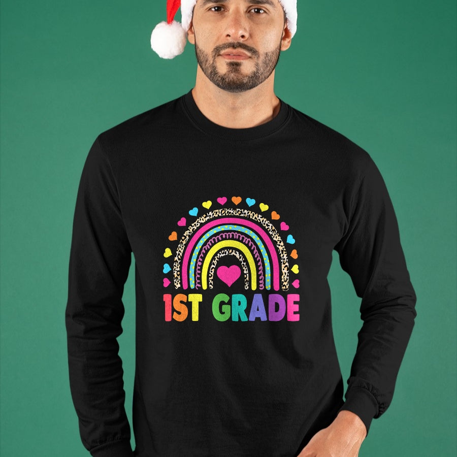 Best Student Shirt, Funny Back To School UnisexT-Shirt/Hoodie/Sweatshirt HLT00 - First Grade Rainbow Girls Boys Teacher Team 1st Grade Squad T-Shirt