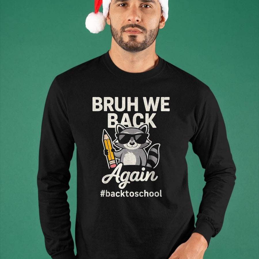 Best Student Shirt, Funny Back To School UnisexT-Shirt/Hoodie/Sweatshirt HLT00 - Bruh We Back First Day of School Teacher Back to School Boys T-Shirt, Youth, Navy Blue, Medium