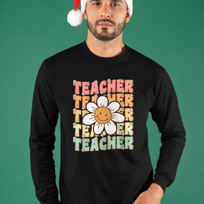 Best Student Shirt, Funny Back To School UnisexT-Shirt/Hoodie/Sweatshirt HLT00 - Groovy Teacher Cute Daisy Flower Retro Back to School T-Shirt