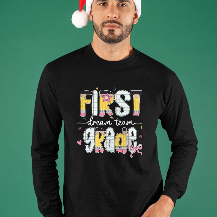 Best Student Shirt, Funny Back To School UnisexT-Shirt/Hoodie/Sweatshirt HLT00 - 1st Grade Dream Team Back to School Teacher Student Kids T-Shirt, Men, Black, 3X-Large