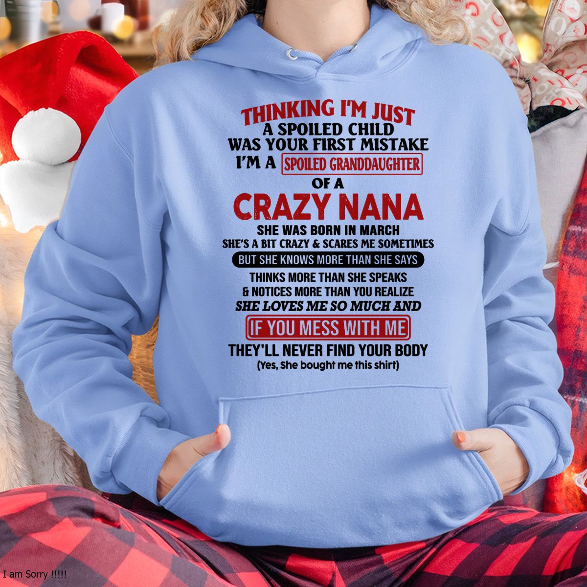 SPOILED GRANDDAUGHTER OF A CRAZY NANA T-SHIRT March Edition – From grandma to granddaughter - virgo03 (SKU07-129-03)