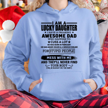 February - I'm Lucky Daughter - Gift for Daughter from Dad - Virgo02 (SKU-T1406DD-02)