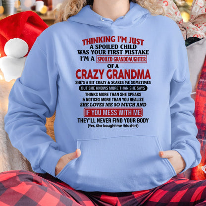 I'M A SPOILED GRANDDAUGHTER OF A CRAZY GRANDMA - From Grandma - virgo00 (SKU-GMD1-NTT00)