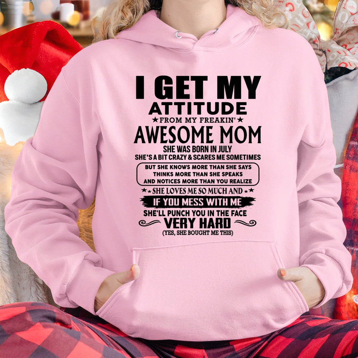 Thanks Mom - I GET MY ATTITUDE FROM MY FREAKIN' AWESOME MOM - Gift for Son and Daughter From Mom - virgo07 (SKU-TMD-CU-07)