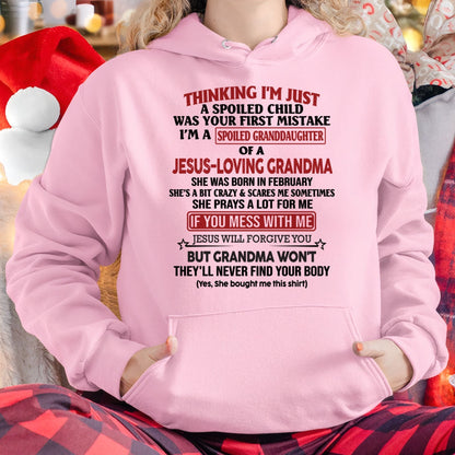 Christian Girl Shirt – Spoiled by Grandma February Edition – From Grandma to Granddaughter virgo02 (SKU07-181-02)
