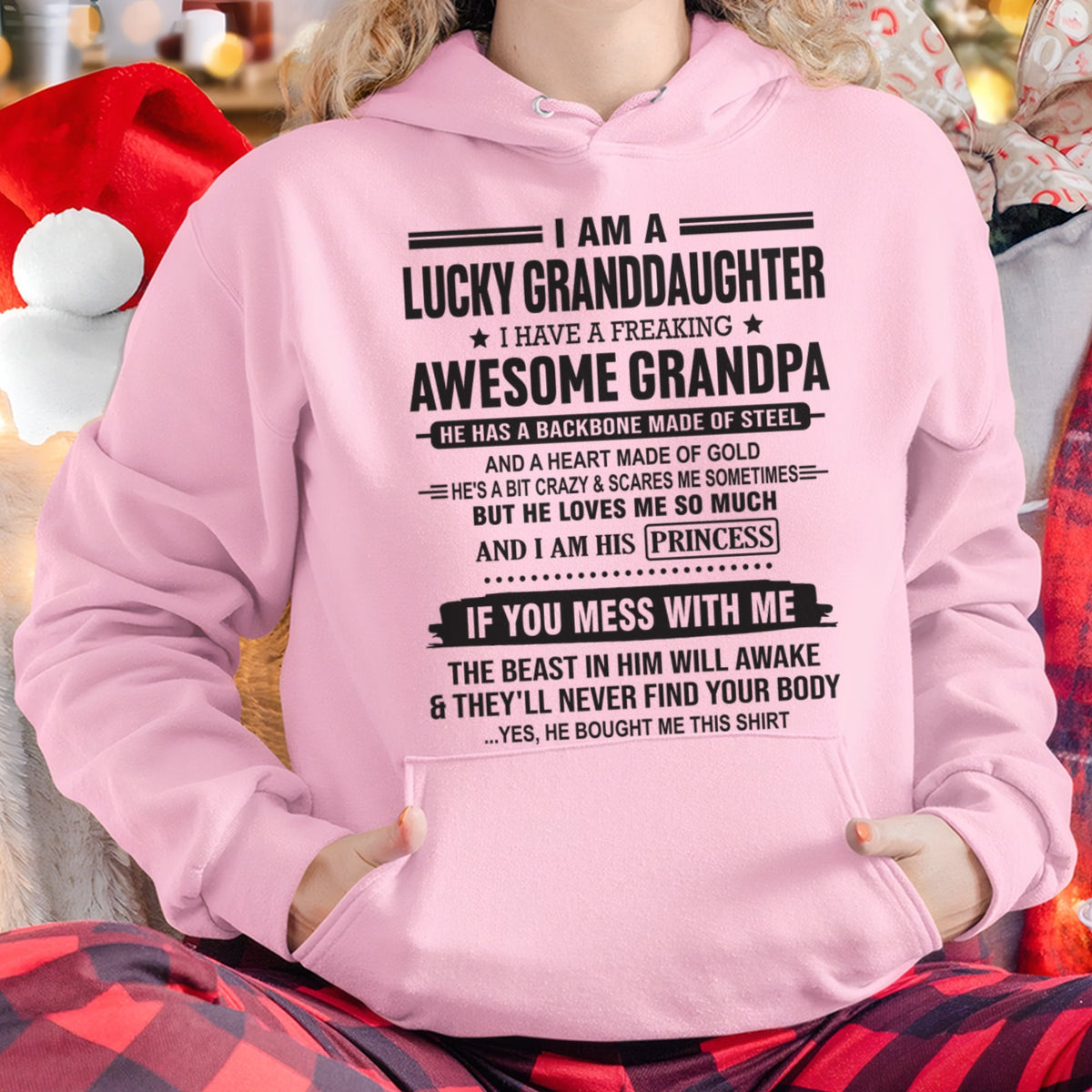 I Am A Lucky Granddaughter T-Shirt – Birthday Gift From Grandpa / Man - virgo00 (SKU11-122-00)