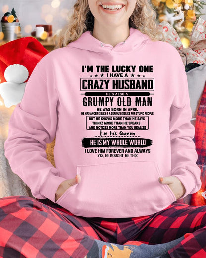 April - I am Lucky One I Have A Crazy Husband - Gift for Wife From Husband - Virgo04 (SKUT-LUCKYONE-04)