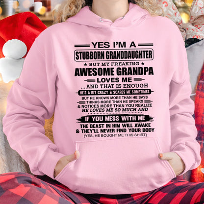 virgo00 - Yes I’m A Stubborn Granddaughter T-Shirt – Birthday Gift From Grandpa / Man - (SKU2602-89-00)