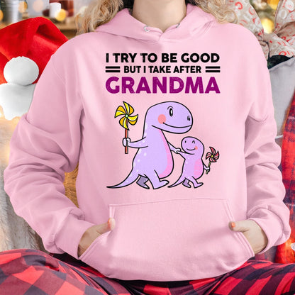 TRY TO BE GOOD BUT I TAKE AFTER GRANDMA- For granddaughter T shirt virgo00 (SKU07-87)