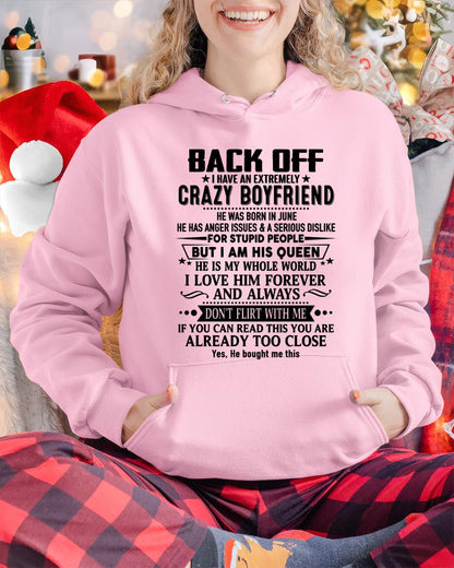 June - Back Off I Have An Extremely Crazy Boyfriend - Gift For Wife From Husband - Virgo06 (SKUT-BACKOFF-06)