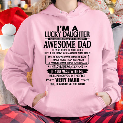 December - I'm Lucky Daughter - Gift for Daughter from Dad - Virgo12 (SKU-TLUCKYDD-12)