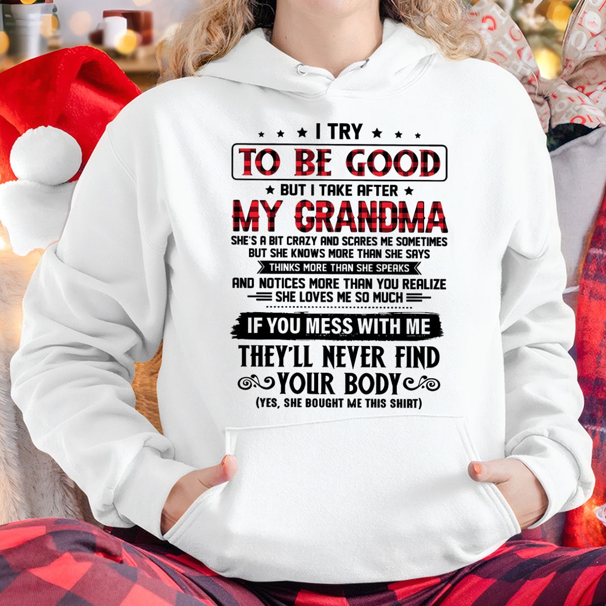 I TRY TO BE GOOD BUT I TAKE AFTER MY GRANDMA - From grandma for granddaughter - virgo00 (SKU07-102-00)