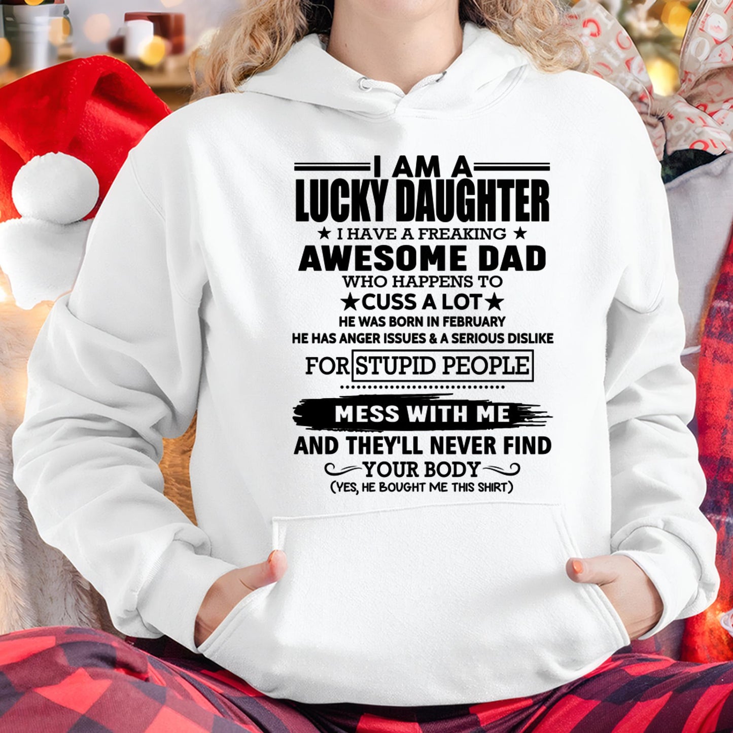 February - I'm Lucky Daughter - Gift for Daughter from Dad - Virgo02 (SKU-T1406DD-02)