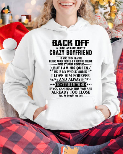 April - Back Off I Have An Extremely Crazy Boyfriend - Gift for Wife From Husband Virgo04 (SKUT-BACKOFF-04)