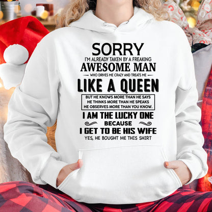 AN AWESOME MAN WHO DRIVES ME CRAZY AND TREATS ME LIKE A QUEEN - FROM HUSBAND - virgo00 (SKU26T-01286-00)