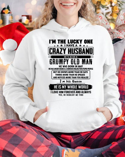 May - I am Lucky One I Have A Crazy Husband - Gift for Wife From Husband - Virgo05 (SKUT-LUCKYONE-05)