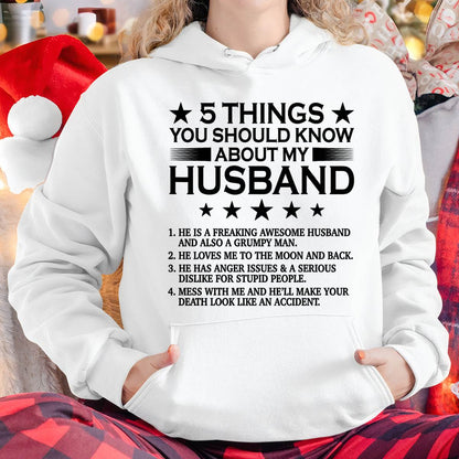 5 THINGS YOU SHOULD KNOW ABOUT MY HUSBAND - T SHIRT GIFT FROM HUSBAND - virgo00 (SKU2605-36-00)