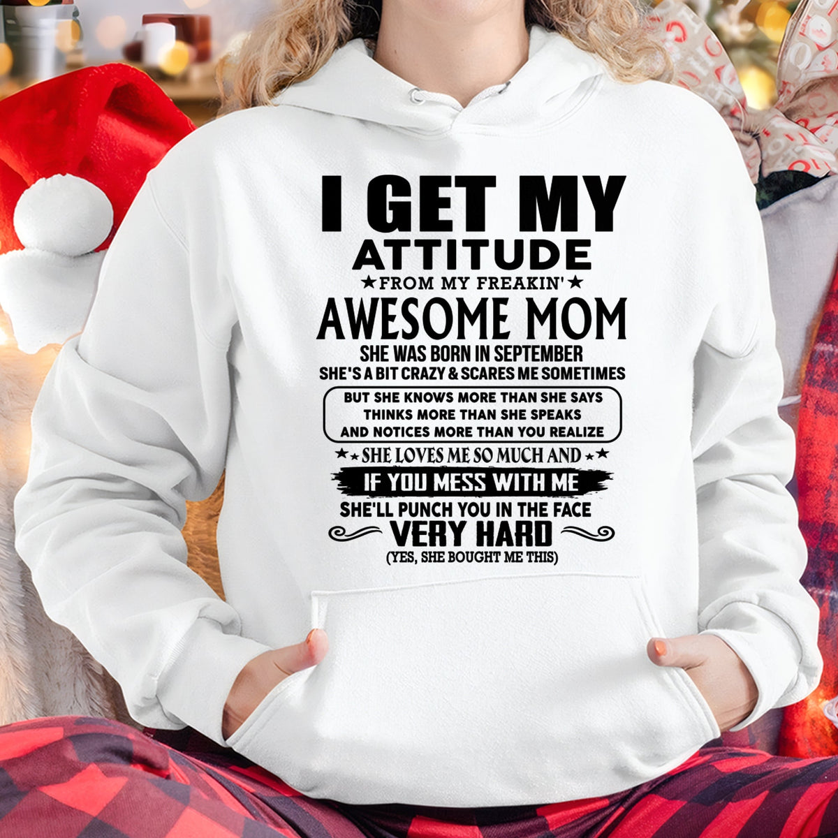 Thanks Mom - I GET MY ATTITUDE FROM MY FREAKIN' AWESOME MOM - Gift for Son and Daughter From Mom - virgo09 (SKU-TMD-CU-09)