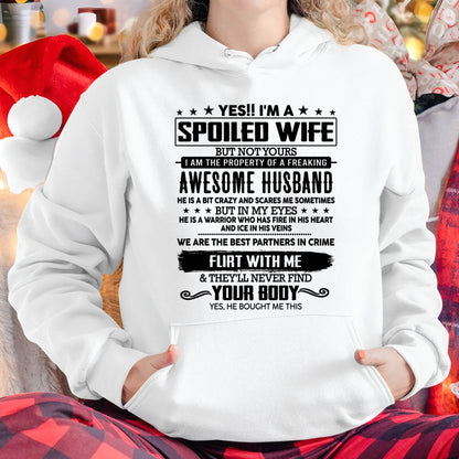 YES !! I'M A SPOILED WIFE - T SHIRT GIFT FROM HUSBAND - virgo00 (SKU2607-270-00)