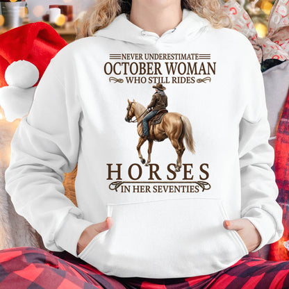 OCTOBER SHIRT, A WOMAN WHO STILL RIDES HORSES IN HER SEVENTIES - Virgo10 (SKU2604-287-10)
