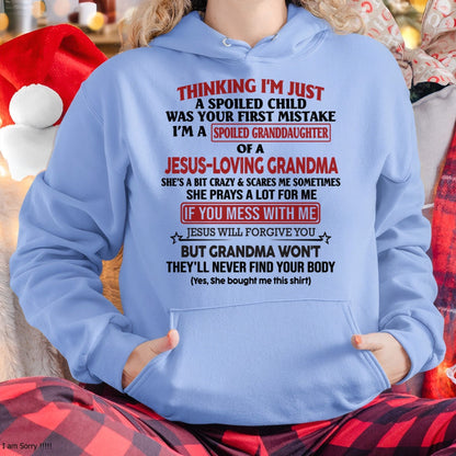 Christian Girl Shirt – Spoiled by Grandma – From Grandma to Granddaughter virgo00 (SKU07-181-00)