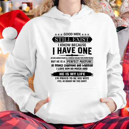 GOOD MEN STILL EXIST I KNOW BECAUSE I HAVE ONE - T SHIRT FROM HUSBAND - virgo00 (SKU12-292-00)