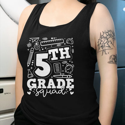Best Student Shirt, Funny Back To School UnisexT-Shirt/Hoodie/Sweatshirt HLT00 - Back to School 5th Fifth Grade Squad Teacher Kid T-Shirt
