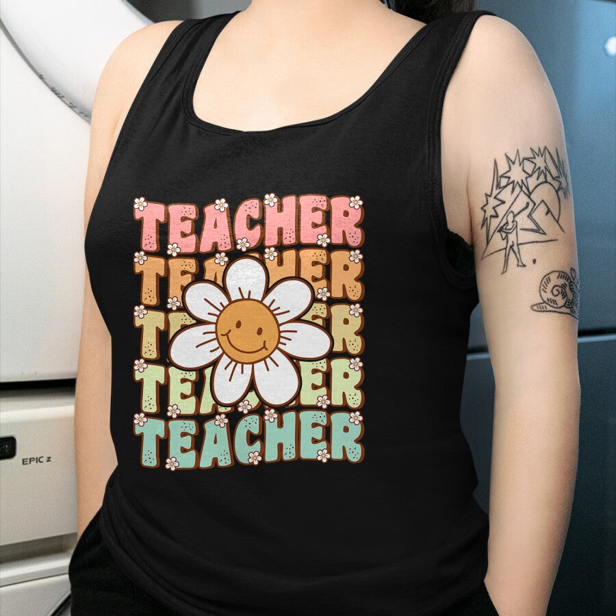 Best Student Shirt, Funny Back To School UnisexT-Shirt/Hoodie/Sweatshirt HLT00 - Groovy Teacher Cute Daisy Flower Retro Back to School T-Shirt