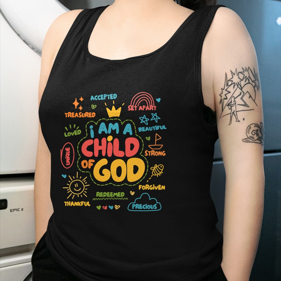 Christian Tee, Christian Faith Unisex T-Shirt/Hoodie/Sweatshirt HLT00 - I am a Child of God Christian Retro Jesus Faith Design Gifts T-Shirt