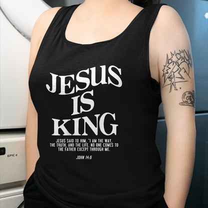 Christian Tee, Christian Faith Unisex T-Shirt/Hoodie/Sweatshirt HLT00 - Jesus Is King Jesus John 146 Costume Christian (On Back) T-Shirt (2)