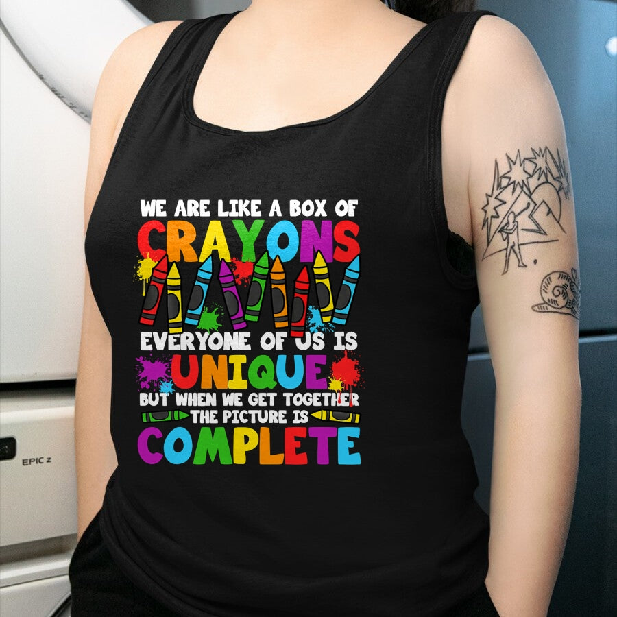 Best Student Shirt, Funny Back To School UnisexT-Shirt/Hoodie/Sweatshirt HLT00 - Funny Teacher We are Like A Box of Crayons Back to School T-Shirt (2)