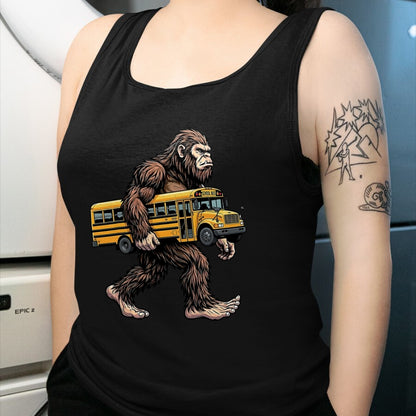 Best Student Shirt, Funny Back To School UnisexT-Shirt/Hoodie/Sweatshirt HLT00 - Bigfoot Carrying School Bus Funny Sasquatch Back to School T-Shirt
