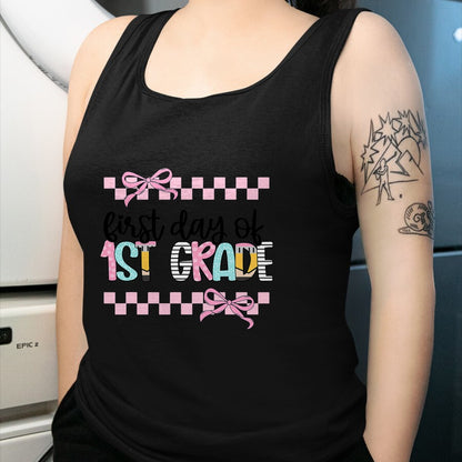 Best Student Shirt, Funny Back To School UnisexT-Shirt/Hoodie/Sweatshirt HLT00 - First Day of 1st Grade Teacher Girl Coquette Back to School T-Shirt