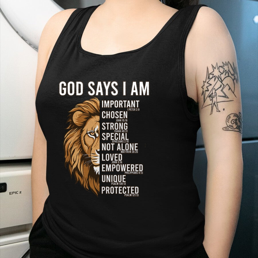 Christian Tee, Christian Faith Unisex T-Shirt/Hoodie/Sweatshirt HLT00 - Jesus God Say I Am Christian-Shirt Men Fathers Blessed Dad T-Shirt
