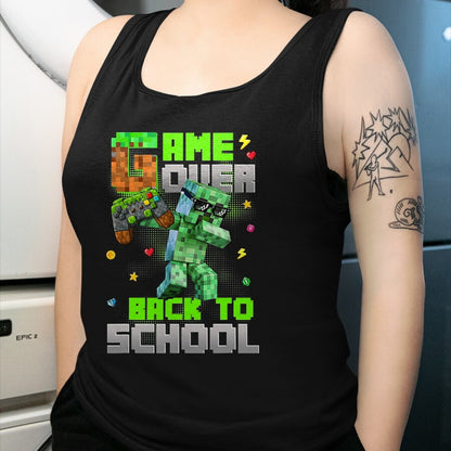 Best Student Shirt, Funny Back To School UnisexT-Shirt/Hoodie/Sweatshirt HLT00 - Game Over Back to School Funny Bruh We Back Kids Boy Gaming T-Shirt, Men, Black, 3X-Large