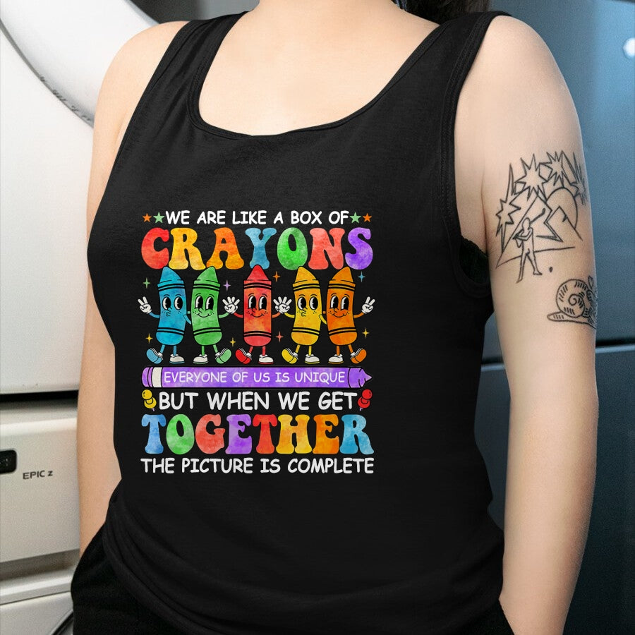 Best Student Shirt, Funny Back To School UnisexT-Shirt/Hoodie/Sweatshirt HLT00 - Funny Teacher We are Like A Box of Crayons Back to School T-Shirt