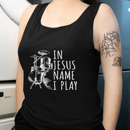 Christian Tee, Christian Faith Unisex T-Shirt/Hoodie/Sweatshirt HLT00 - Christian Drumming In Jesus Name Play Drums Worship Drummer T-Shirt (1)