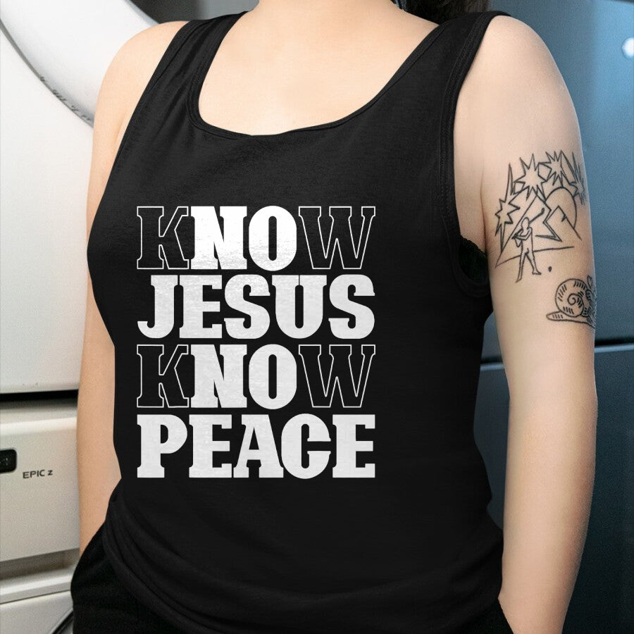 Christian Tee, Christian Faith Unisex T-Shirt/Hoodie/Sweatshirt HLT00 - Know Jesus Know Peace Religion God Church Christian Gifts T-Shirt (1)