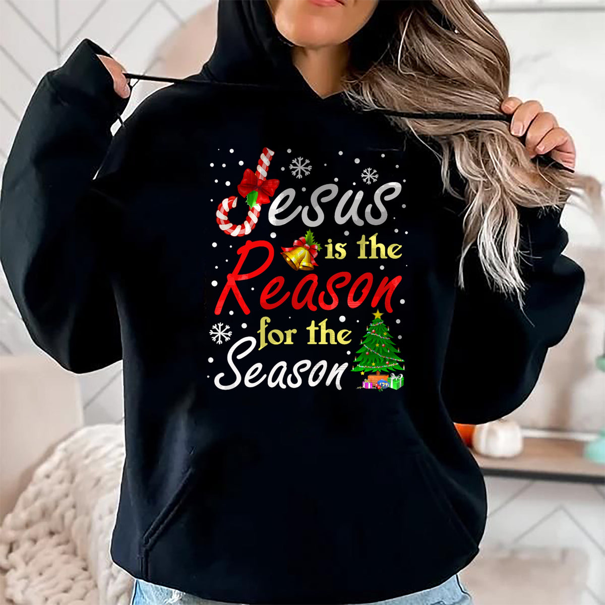 Christian Tee, Christian Faith Unisex T-Shirt/Hoodie/Sweatshirt HLT00 - Christian Jesus The Reason Christmas Stocking Stuffer Gifts T-Shirt