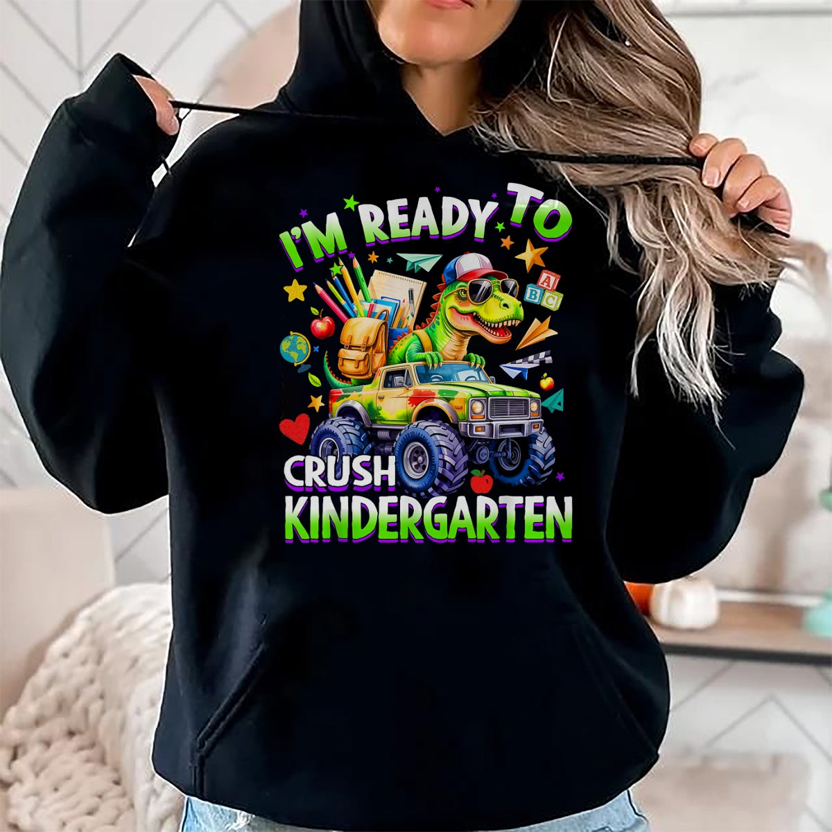 Best Student Shirt, Funny Back To School UnisexT-Shirt/Hoodie/Sweatshirt HLT00 - I_m Ready to Crush Kindergarten Dinosaur Back to School Boy T-Shirt