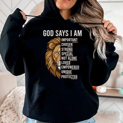 Christian Tee, Christian Faith Unisex T-Shirt/Hoodie/Sweatshirt HLT00 - Jesus God Say I Am Christian-Shirt Men Fathers Blessed Dad T-Shirt