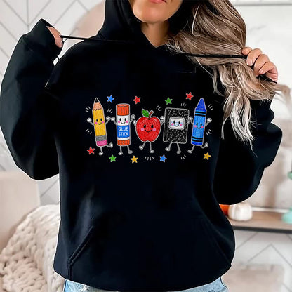 Best Student Shirt, Funny Back To School UnisexT-Shirt/Hoodie/Sweatshirt HLT00 - Back to School Cute Pencil Crayon Apple Teacher Boy Girl Kid T-Shirt