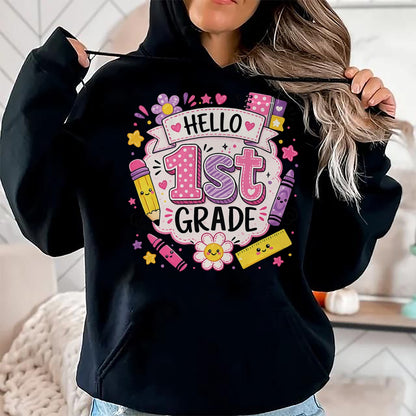 Best Student Shirt, Funny Back To School UnisexT-Shirt/Hoodie/Sweatshirt HLT00 - First Grade Girls Back to School Cute First Day Student T-Shirt