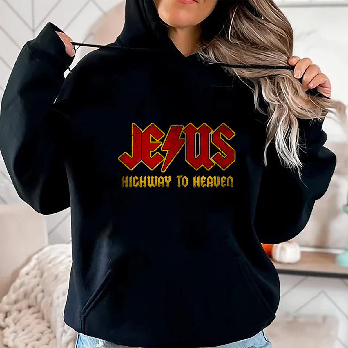 Christian Tee, Christian Faith Unisex T-Shirt/Hoodie/Sweatshirt HLT00 -Christ Jesus Highway To Heaven, Superhero Jesus Christian Premium T-Shirt
