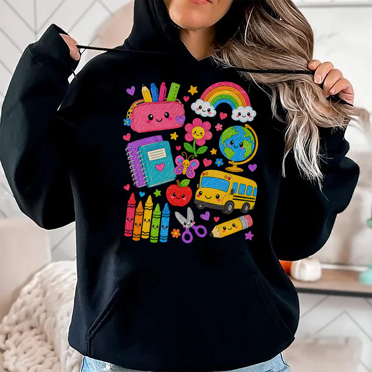 Best Student Shirt, Funny Back To School UnisexT-Shirt/Hoodie/Sweatshirt HLT00 - Cute Crayon Apple Pencil Teacher Kid Back to School Supplies T-Shirt