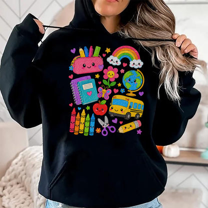 Best Student Shirt, Funny Back To School UnisexT-Shirt/Hoodie/Sweatshirt HLT00 - Cute Crayon Apple Pencil Teacher Kid Back to School Supplies T-Shirt