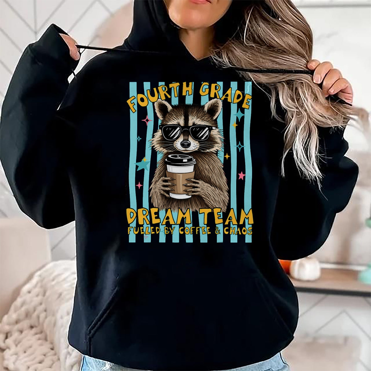 Best Student Shirt, Funny Back To School UnisexT-Shirt/Hoodie/Sweatshirt HLT00 - Fourth 4th Grade Dream Team Raccoon Teacher Back to School T-Shirt