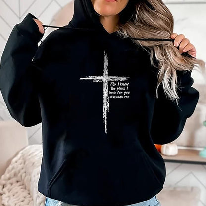 Christian Tee, Christian Faith Unisex T-Shirt/Hoodie/Sweatshirt HLT00 - Cross I Know The Plans Verse Bible Jesus God Christian Gift T-Shirt